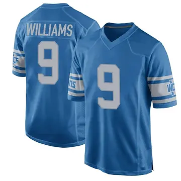 Youth Detroit Lions Jameson Williams Blue Game Throwback Vapor Untouchable Jersey By Nike